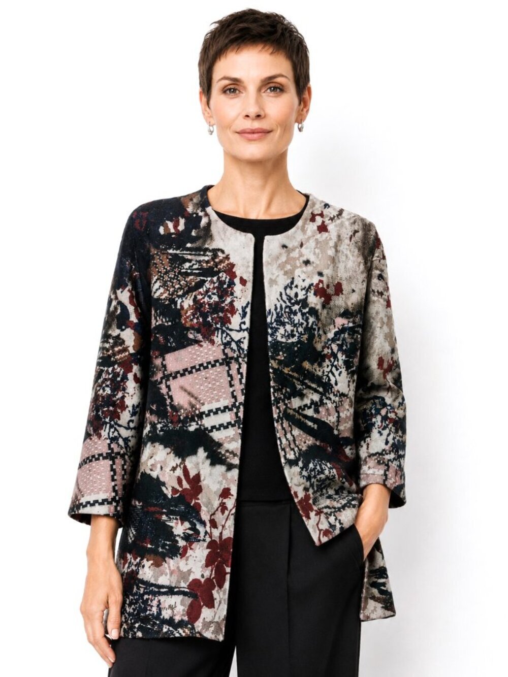 Vintage Concept Multicolor Italian Wool Long Cardigan